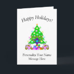 Interfaith Happy Holidays   Card<br><div class="desc">Christmas gifts and Chanukah menorah ornaments for interfaith families who are Jewish and Christian celebrating both holidays this season.</div>
