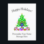 Interfaith Happy Holidays   Card<br><div class="desc">Christmas gifts and Chanukah menorah ornaments for interfaith families who are Jewish and Christian celebrating both holidays this season.</div>