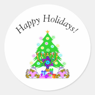 Interfaith Happy Holidays Classic Round Sticker