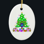 Interfaith Holiday Fun Ceramic Ornament<br><div class="desc">Christmas gifts and Chanukah menorah ornaments for interfaith families who are Jewish and Christian celebrating both holidays this season.</div>