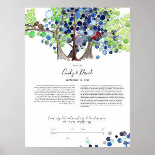 Interfaith Jewish Custom Ketubah - Romantic Forest Poster