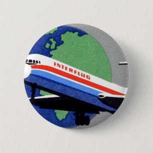 INTERFLUG - National Airline of DDR, East Germany 6 Cm Round Badge