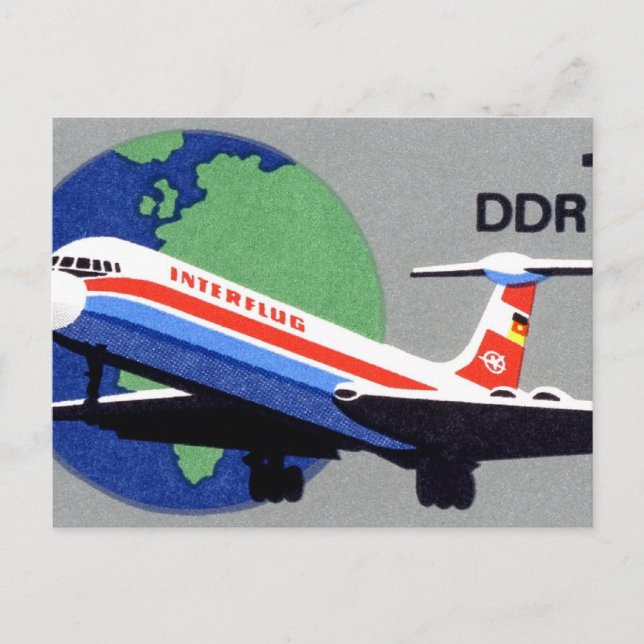 INTERFLUG - National Airline of DDR, East Germany Postcard (Front)