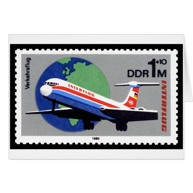 INTERFLUG - National Airline of DDR, Greeting Card (Front Horizontal)