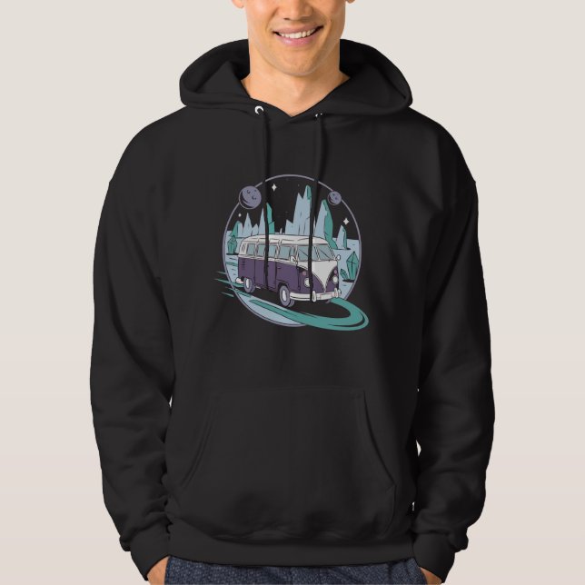 Intergalactic Roadtrip – Psychedelic Space Van  Hoodie (Front)