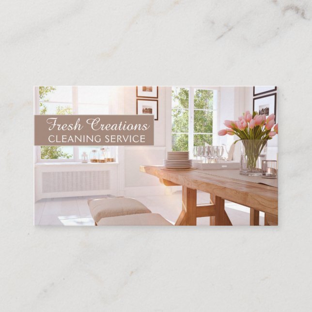 Interior Clean Housecleaning Service Business Card (Front)