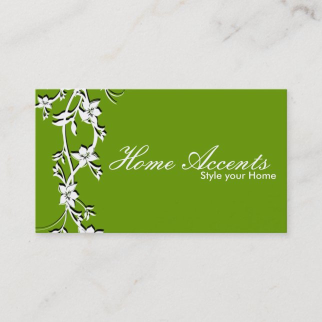 Interior Decorating Black and White Business Card (Front)