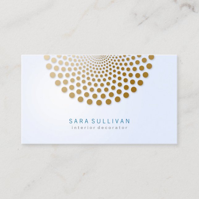 Interior Decorator Business Card Circle Dots Motif (Front)
