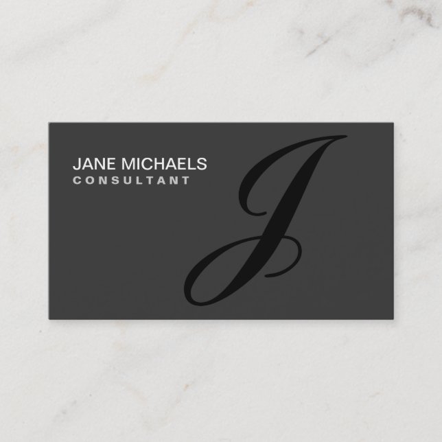 Interior Decorator Monogram Professional Elegant Business Card (Front)