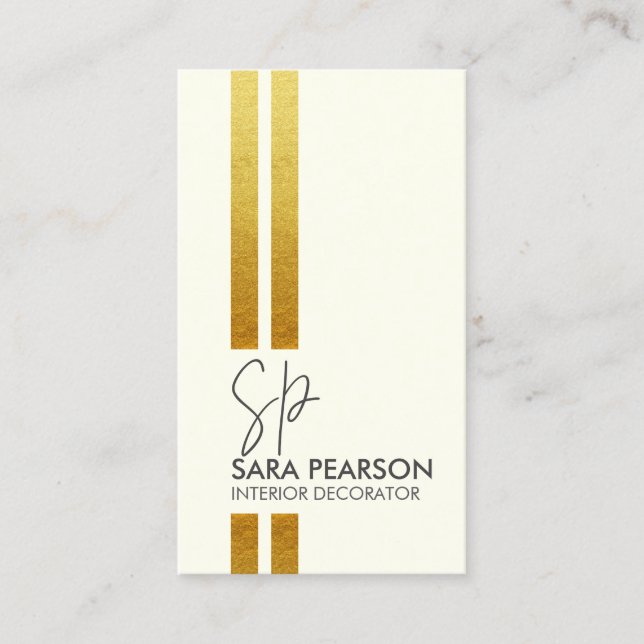 Interior Decorator Remodeling Monogram Business Card (Front)