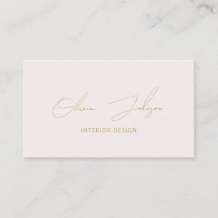 Interior Design Blush Pink Gold Business Card