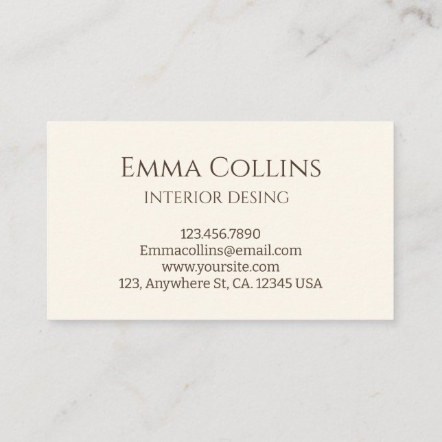 Interior Design Business Card (Back)