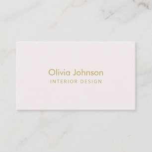 Interior Design Chic Gold Pink Business Card