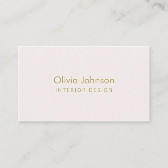 Interior Design Chic Gold Pink  Business Card (Front)