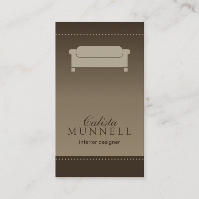 Interior Design/Decorator Mocha Business Card (Front)