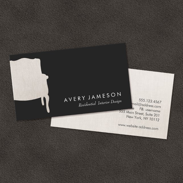 Interior Design French Chair Business Card (Creator Uploaded)