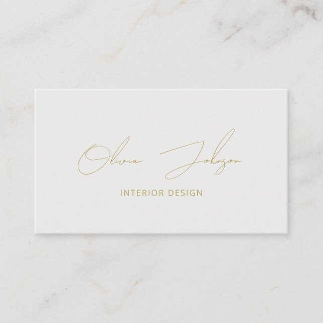 Interior Design Gold Silver Business Card (Front)