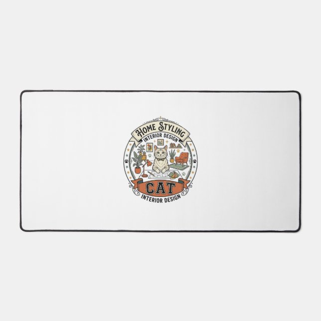 Interior Design Home Styling Cat Interior Design H Desk Mat (Front)