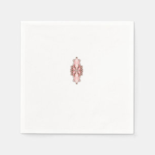 interior design wallpaper red flowers, white backg napkin