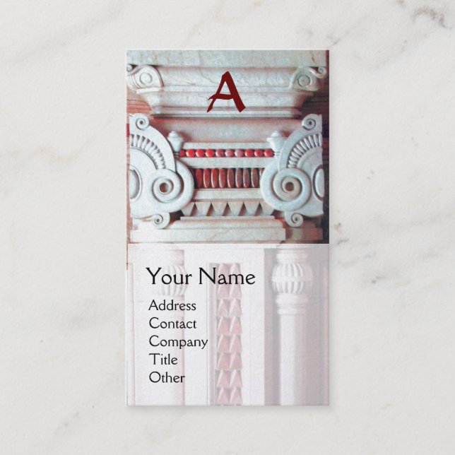INTERIOR DESIGNER, ARCHITECTURE Monogram,pearl Business Card (Front)