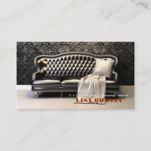 Interior Designer Black Sofa Modern Leathern Black Business Card