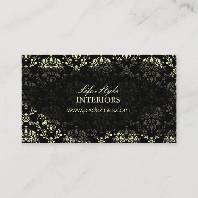 Interior Designer Business Card, Damask Business Card (Front)