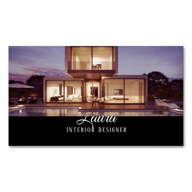 Interior Designer Business Card Magnet (Front)