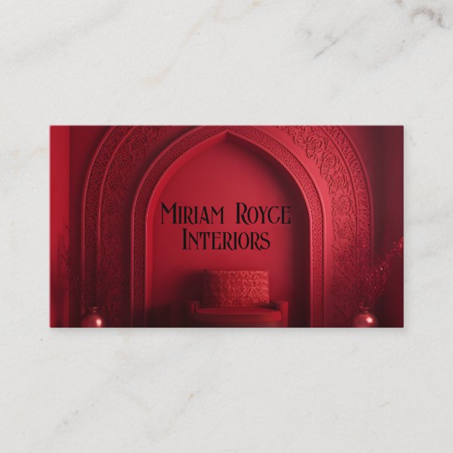 Interior Designer Business Card Red (Front)