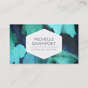 INTERIOR DESIGNER, DECORATOR, FLORAL FABRIC BUSINESS CARD