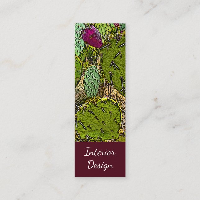 Interior Designer Desert Botanical Mini Business Card (Front)