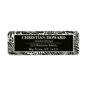 Interior Designer Elegant Black and White Pattern Return Address Label