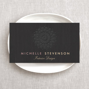 Interior Designer Elegant Embossed Motif Look Business Card