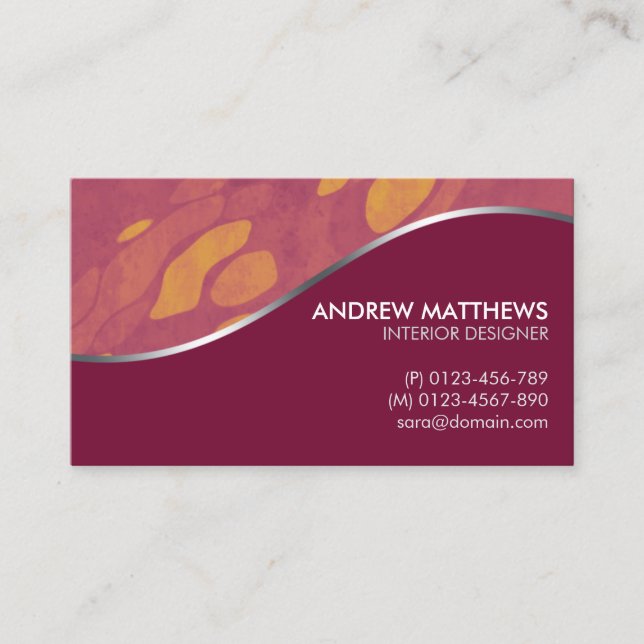 Interior Designer Home Remodeling Business Card (Front)