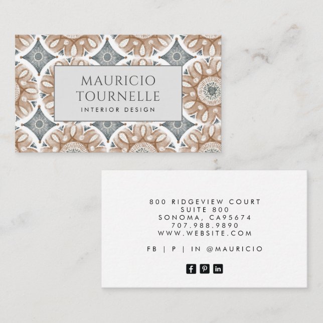 Interior Designer Home Stager Business Card (Front/Back)