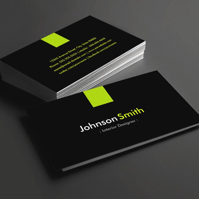 Interior Designer Modern Mint Green Business Card (Creator Uploaded)