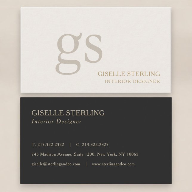 Interior Designer Monogram Professional Business Card (Creator Uploaded)