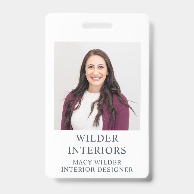 Interior Designer Photo Badge ID Badge (Front)