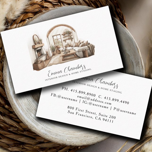 Interior Designer Room Interior Business Card (Creator Uploaded)