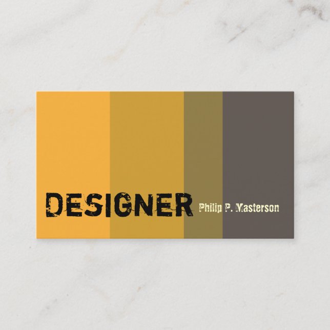 Interior Designer Stylist Golden Colour Business Card (Front)