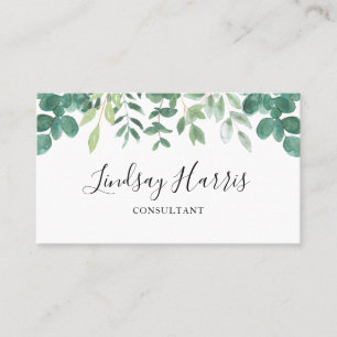 Interior Designer Watercolor Eucalyptus Business C Card