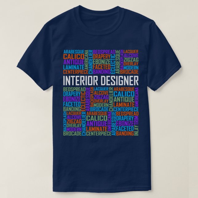 Interior Designer Words T-Shirt (Design Front)