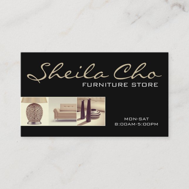 Interior Exterior Designer Furniture Store Business Card (Front)