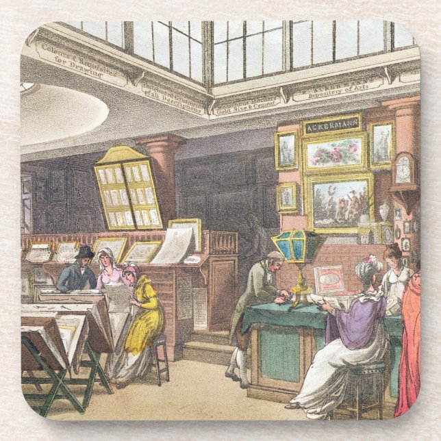 Interior from Ackermann's 'Repository of Arts, Lit Coaster (Front)