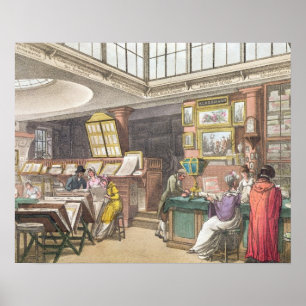 Interior from Ackermann's 'Repository of Arts, Lit Poster