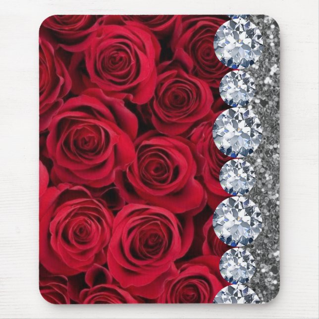 Interior Glitter Chic Gold Home Rose Mouse Pad (Front)