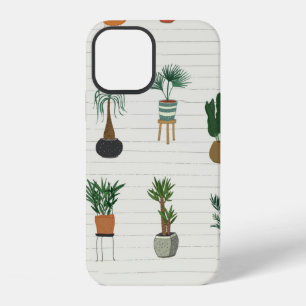 interior home plants seamless hand drawn pattern iPhone 12 case