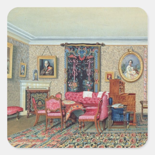 Interior in Pavlino, 1840s Square Sticker (Front)