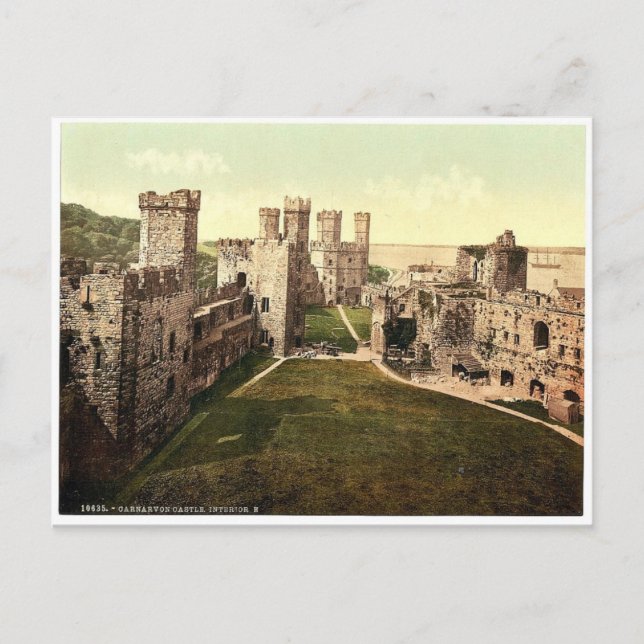 Interior, looking east, Carnarvon Castle (i.e. Cae Postcard (Front)