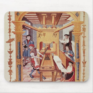 Interior of a 16th century printing works mouse pad