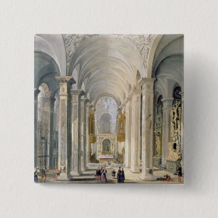 Interior of a Church 2 15 Cm Square Badge